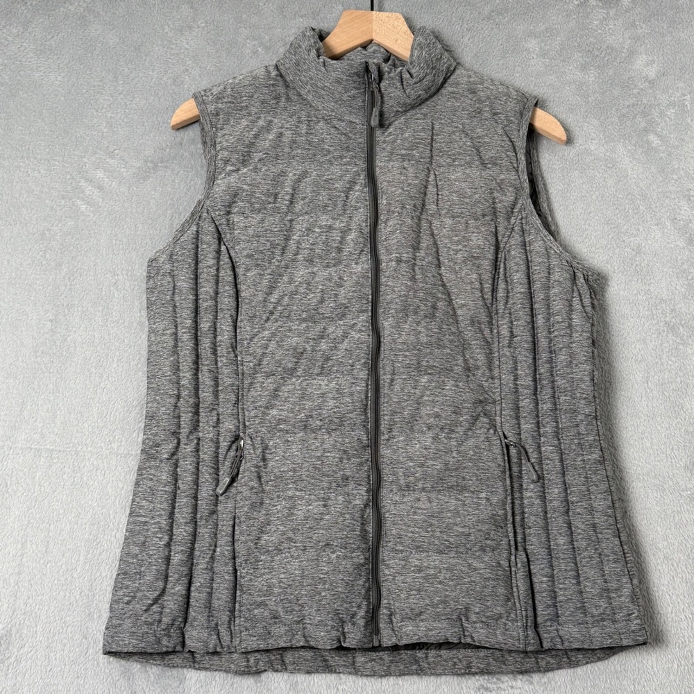 Heatkeep Vest Women Large Gray Down Puffer Packable Quilted‎ Gorp Outdoor Hiking